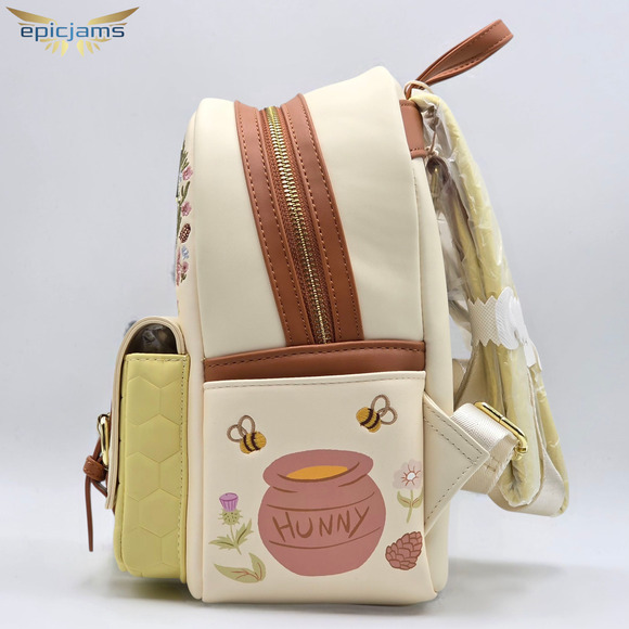 Loungefly Disney Winnie The Pooh Floral Pooh Bear & Friends Mini Backpack New - Picture 4 of 6
